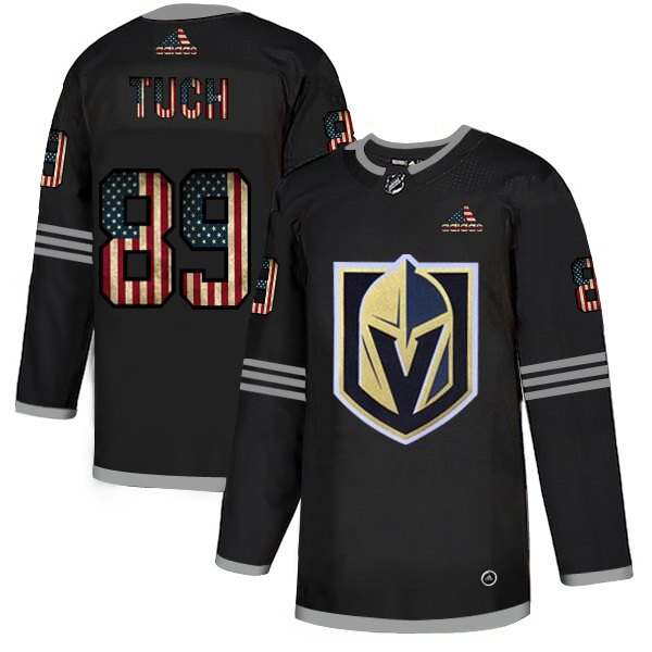 Vegas Golden Knights 89 Alex Tuch Adidas Men Black USA Flag Limited NHL Jersey